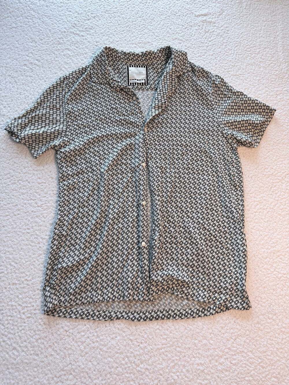 Cactus Man by Ricky Singh Men's 100% Viscose Geometric Resort Shirt Size M